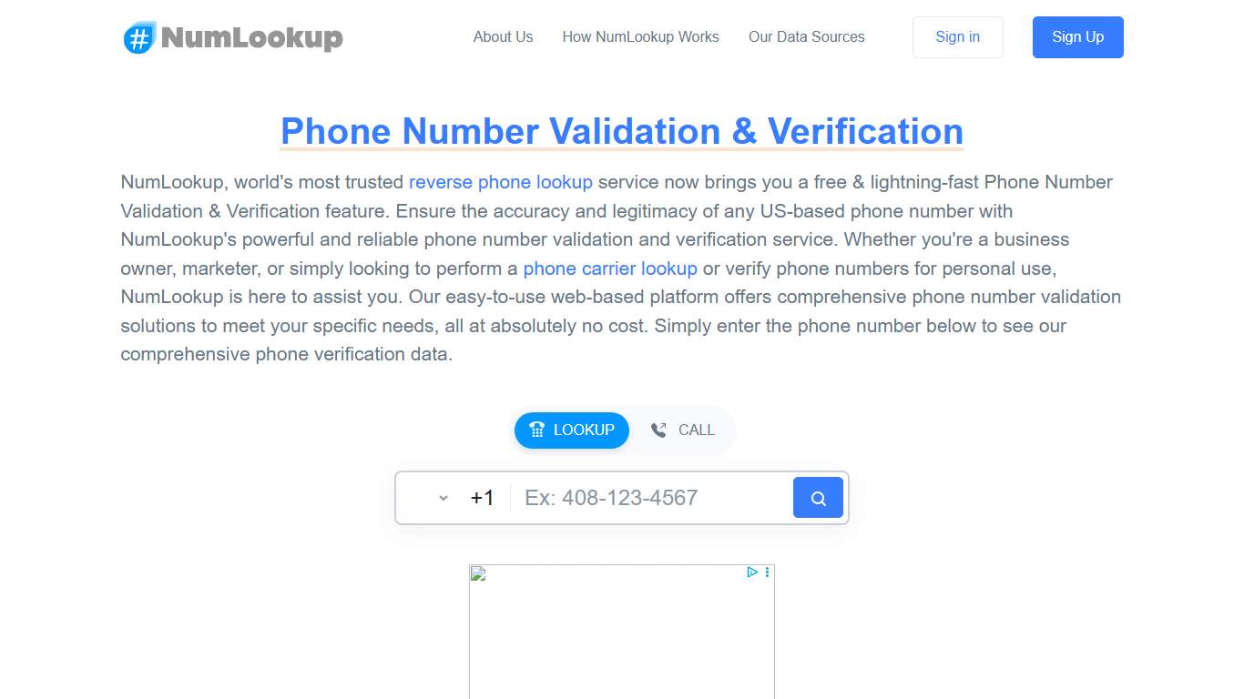 Phone Number Validation & Verification NumLookup